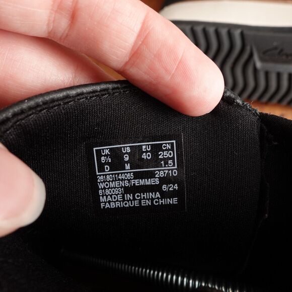 Clarks Boots Womens SZ 9M Black Zylah Rose Wedge Ankle Leather Side Zip Comfort - Picture 12 of 14